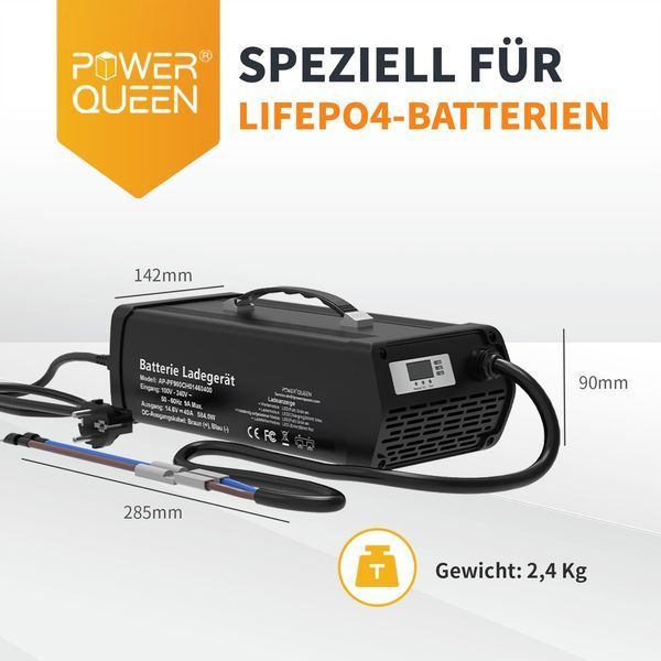 Зарядний пристрій для LiFePo4 акумуляторів 40A 14,6V з екраном Power Queen (Німеччина) PF900CH фото
