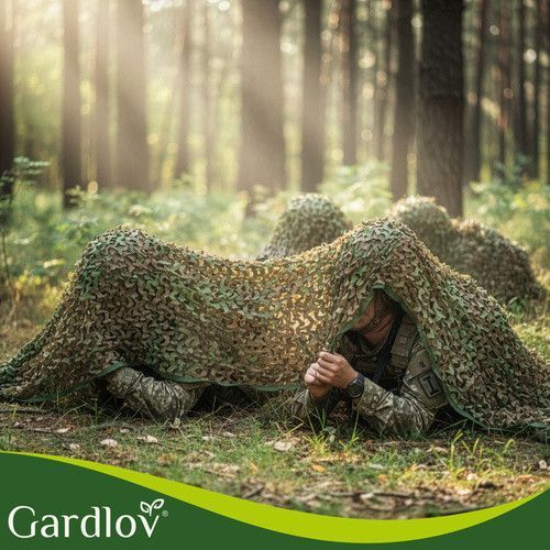 Камуфляжная маскирующая сетка 2x5 м Gardlov 27383 + 100 шт. стяжек mx9341 фото
