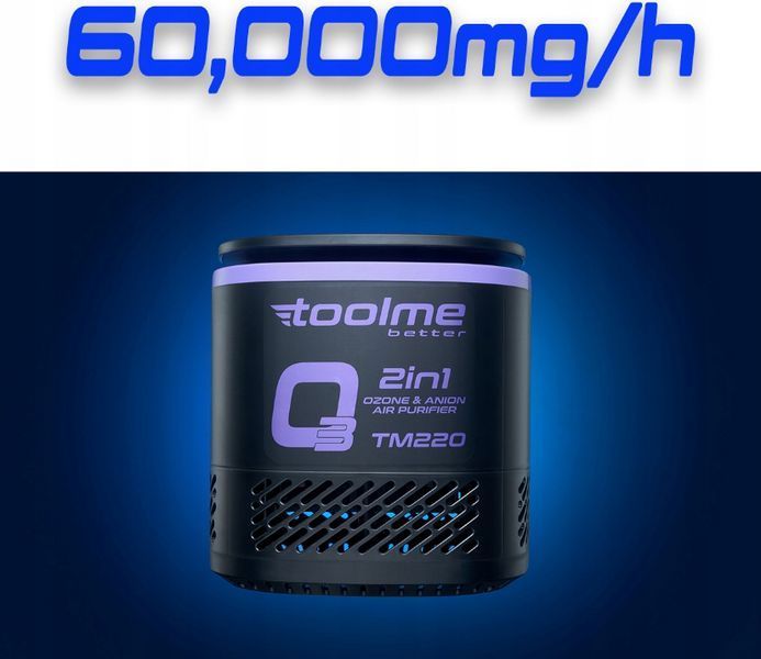 Озонатор-іонізатор 2в1 60 000Мг/год 140 Вт Toolme (Польща) TM220 фото