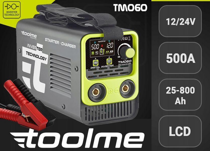 Інверторний пуско-зарядний пристрій Toolme 500A 12/24В (Польща) TM060 фото