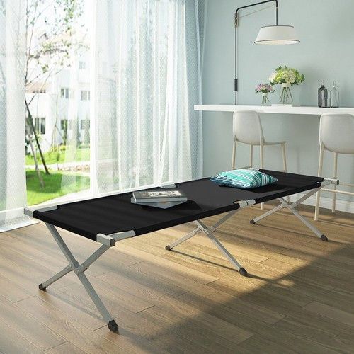 Раскладушка туристическая Trizand 23190 c чехлом 189х70 см до 110 кг черная mx9377 фото