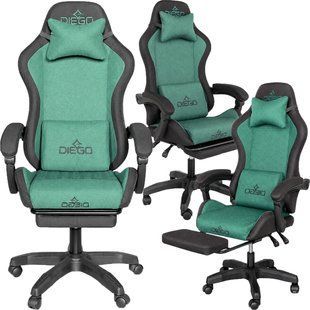 Крісло геймерське DIEGO Fabric X Green DGFX-03 фото