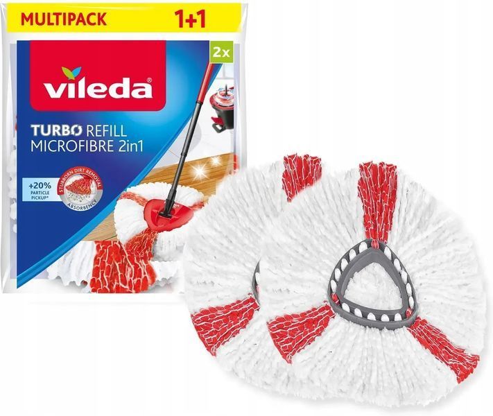 Насадки для швабры Vileda Turbo 2в1 2 шт. круглые 166142 mx9430 фото