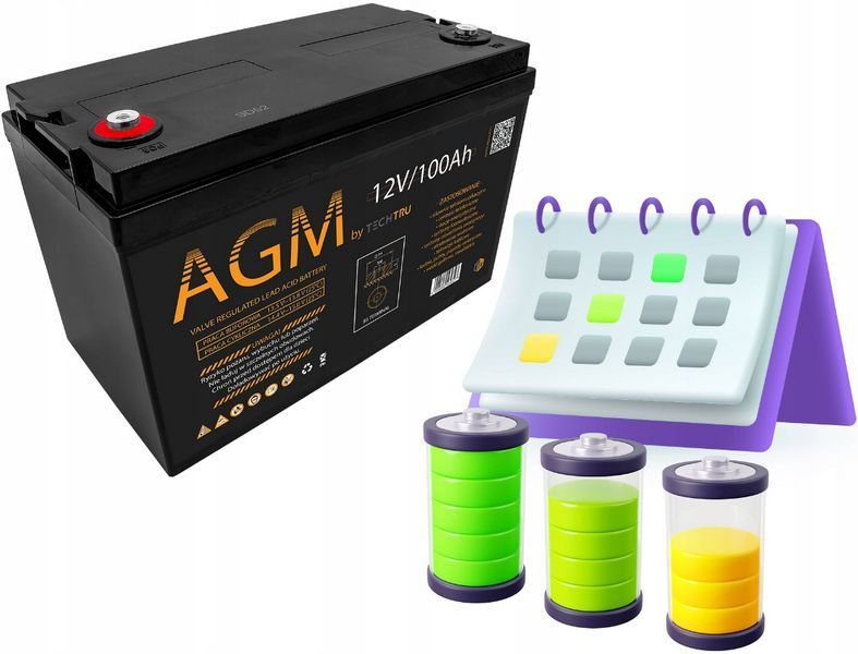 Акумулятор AGM 100А&middot;год 12В (Польща) AGM-12-100 фото
