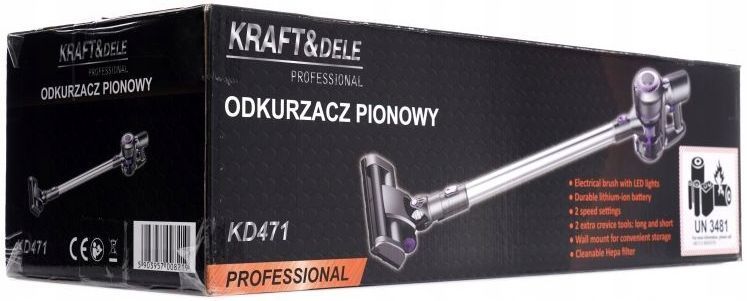 Вертикальний пилосос акумуляторний Kraft Dele KD471 0,8л (Польща) kd471 фото