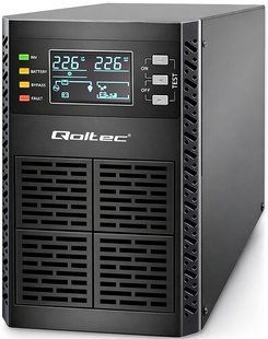 ДБЖ Qoltec із чистою синусоїдою 1кВА 1000Вт, LCD-дисплей, EPO, USB, On-line (Польща) 52280 фото