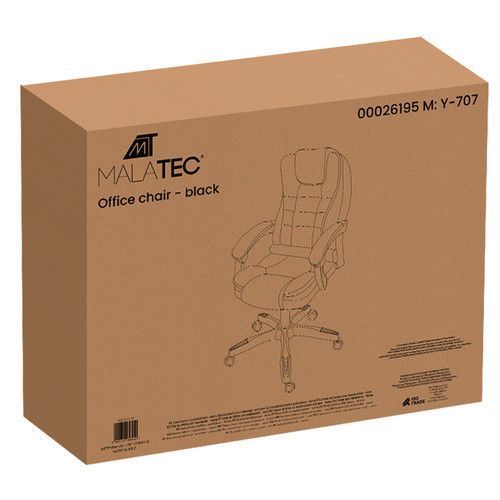Офісне крісло з підставкою для ніг Malatec 26195 чорне mx9420 фото