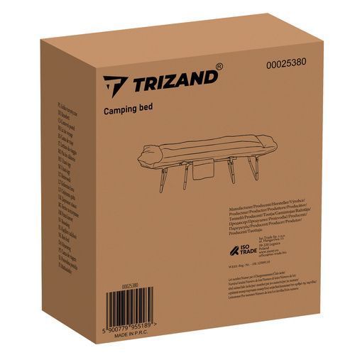 Кровать для кемпинга Trizand 25380 200x65x30см 150кг Серая mx9176 фото