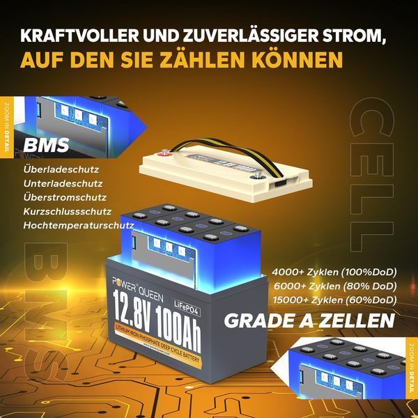 Акумулятор lifePo4 100А&middot;год 12,8V PowerQueen (Німеччина) PQ100 фото